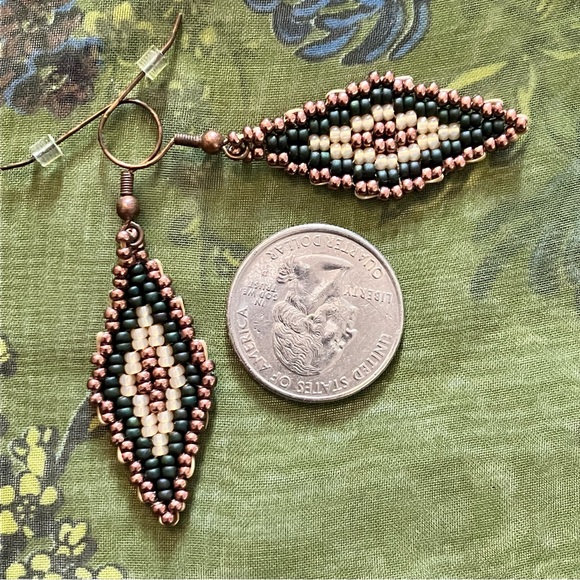 HAND CRAFTED BOHEMIAN BEADED EARRINGS *NEW *JAPANESE GLASS BEADS *LIGHTWEIGHT - Picture 3 of 6